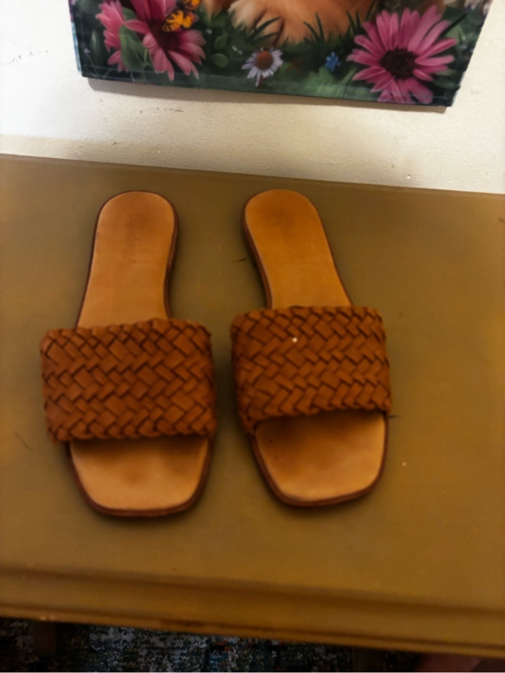 Madewell Woven Slide Sandals - Tan Brown